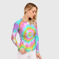 Женский рашгард 3D Tie-Dye кислотный в стиле барби - фото 2