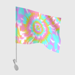 Флаг для автомобиля Tie-Dye кислотный в стиле барби