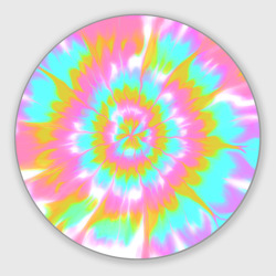 Круглый коврик для мышки Tie-Dye кислотный в стиле барби