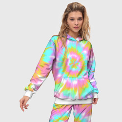 Женский костюм с толстовкой 3D Tie-Dye кислотный в стиле барби - фото 2