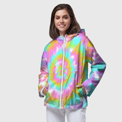 Женская ветровка 3D Tie-Dye кислотный в стиле барби - фото 2