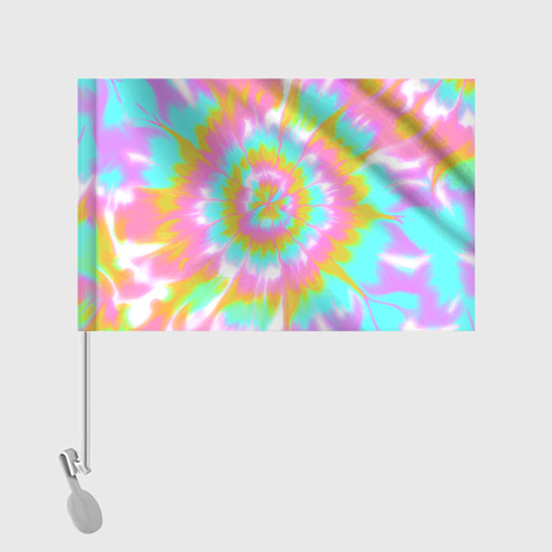 Флаг для автомобиля Tie-Dye кислотный в стиле барби - фото 2
