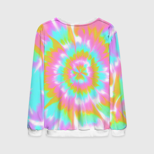 Мужской свитшот 3D Tie-Dye кислотный в стиле барби, цвет белый - фото 2