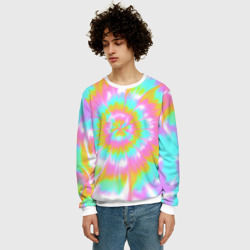 Мужской свитшот 3D Tie-Dye кислотный в стиле барби - фото 2