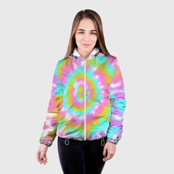 Женская куртка 3D Tie-Dye кислотный в стиле барби - фото 2