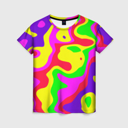 Женская футболка 3D Абстракция пять цветов