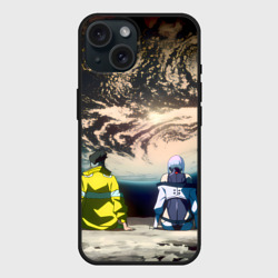 Чехол силиконовый для Apple iPhone 15 матовый Cyberpunk Edgerunners Дэвид Люси