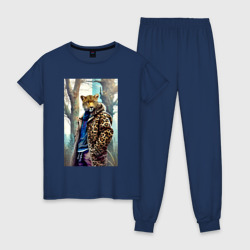 Женская пижама хлопок Городской леопард - нейросеть