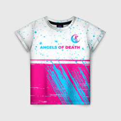 Детская футболка 3D Angels of Death neon gradient style: символ сверху