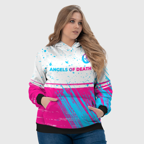 Женская толстовка 3D Angels of Death neon gradient style: символ сверху, цвет 3D печать - фото 6