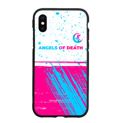 Чехол для iPhone XS Max матовый Angels of Death neon gradient style: символ сверху