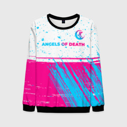 Мужской свитшот 3D Angels of Death neon gradient style: символ сверху