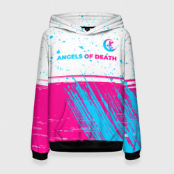 Женская толстовка 3D Angels of Death neon gradient style: символ сверху