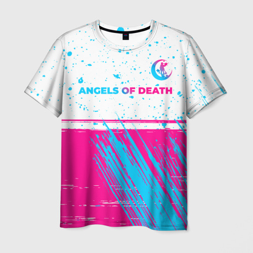 Мужская футболка 3D Angels of Death neon gradient style: символ сверху, цвет 3D печать