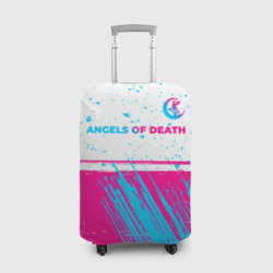 Чехол для чемодана 3D Angels of Death neon gradient style: символ сверху