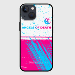 Чехол для iPhone 13 mini Angels of Death neon gradient style: символ сверху