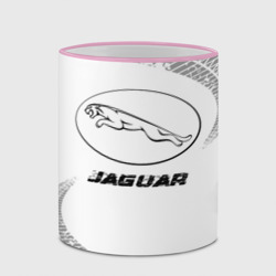 Кружка с полной запечаткой Jaguar speed на светлом фоне со следами шин - фото 2