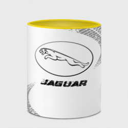 Кружка с полной запечаткой Jaguar speed на светлом фоне со следами шин - фото 2