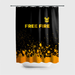 Штора 3D для ванной Free Fire - gold gradient: символ сверху