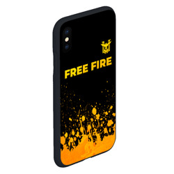 Чехол для iPhone XS Max матовый Free Fire - gold gradient: символ сверху - фото 2