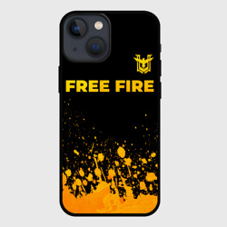 Чехол для iPhone 13 mini Free Fire - gold gradient: символ сверху