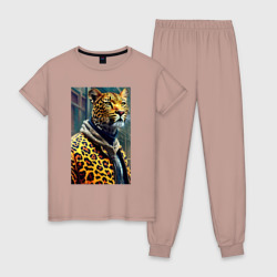 Женская пижама хлопок Крутой леопард житель мегаполиса