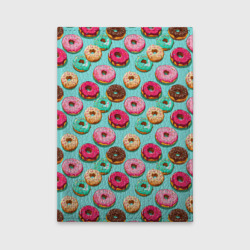 Обложка для автодокументов Разноцветные пончики паттерн