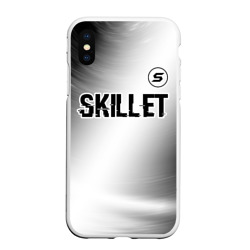 Чехол для iPhone XS Max матовый Skillet glitch на светлом фоне: символ сверху