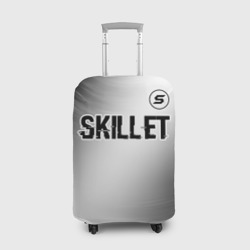 Чехол для чемодана 3D Skillet glitch на светлом фоне: символ сверху