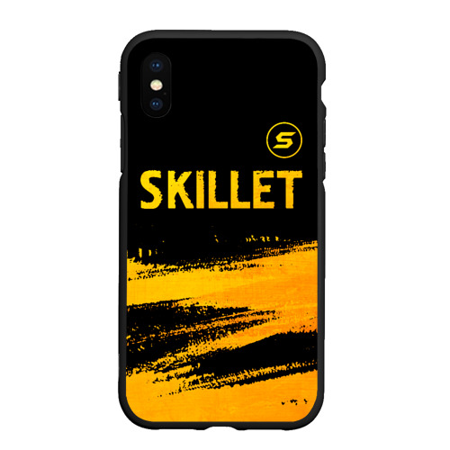 Чехол для iPhone XS Max матовый Skillet - gold gradient: символ сверху