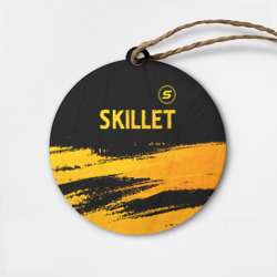 Деревянная игрушка круг Skillet - gold gradient: символ сверху
