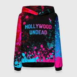 Женская толстовка 3D Hollywood Undead - neon gradient: символ сверху