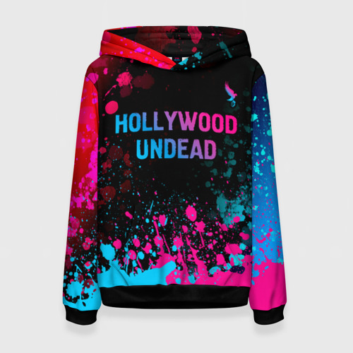 Женская толстовка 3D Hollywood Undead - neon gradient: символ сверху, цвет 3D печать