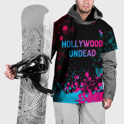 Накидка на куртку 3D Hollywood Undead - neon gradient: символ сверху