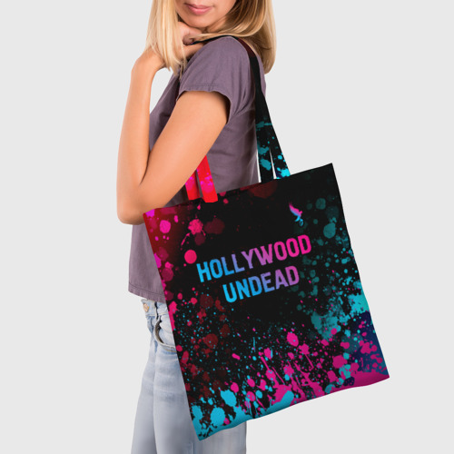 Шоппер 3D Hollywood Undead - neon gradient: символ сверху - фото 3