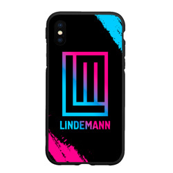 Чехол для iPhone XS Max матовый Lindemann - neon gradient