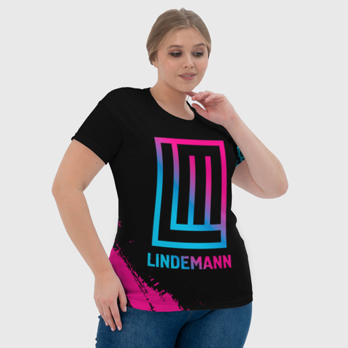 Женская футболка 3D с принтом Lindemann - neon gradient, фото #4