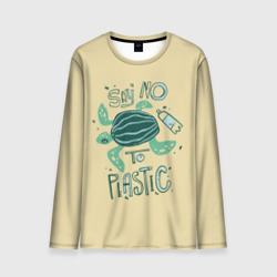 Мужской лонгслив 3D Say no to plastic