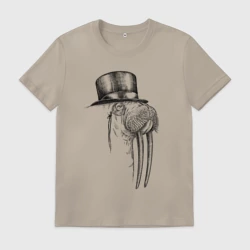 Мужская футболка хлопок Морж буржуй