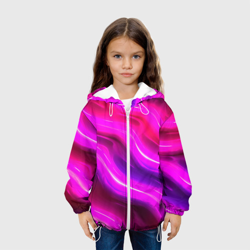 Детская куртка 3D Розовая объемная  абстракция, цвет белый - фото 4