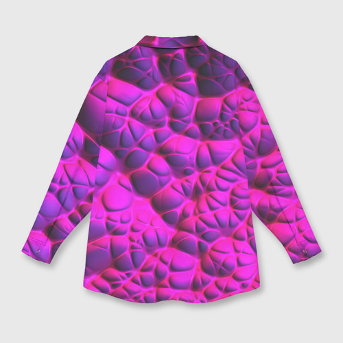 Женская рубашка oversize 3D с принтом Объемная розовая  текстура, вид сзади #1