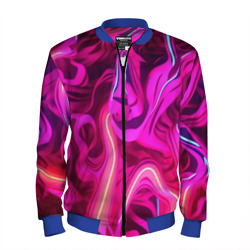 Мужской бомбер 3D Pink  neon abstract