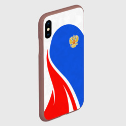 Чехол для iPhone XS Max матовый Герб РФ - white sport - фото 2