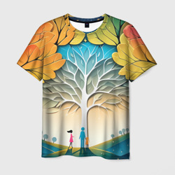 Мужская футболка 3D Семейное дерево - нейросеть 