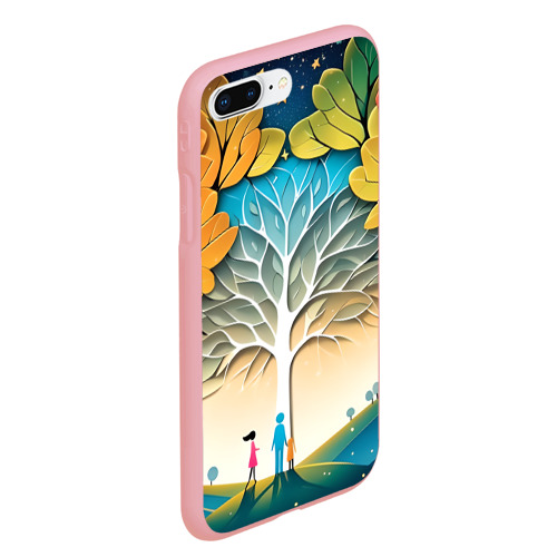 Чехол для iPhone 7Plus/8 Plus матовый Семейное дерево - нейросеть , цвет баблгам - фото 3