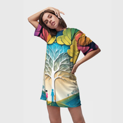 Платье-футболка 3D Семейное дерево - нейросеть  - фото 2