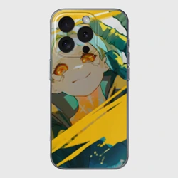 Чехол для iPhone 16 Pro силиконовый с защитой камеры Cyberpunk Edgerunners Ребекка