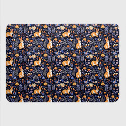 Картхолдер с принтом Оранжевые зайчики в траве на синем фоне - фото 2