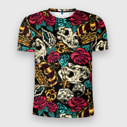 Мужская футболка 3D Slim A pattern for a hipster