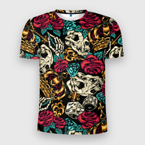 Мужская футболка 3D Slim A pattern for a hipster, цвет 3D печать